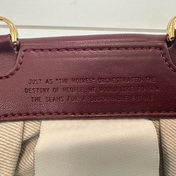 Chic Burgundy and Cream Woven Clutch - Picture 14 of 14